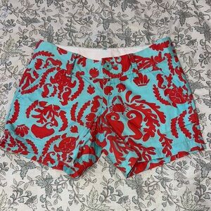 Lilly Pulitzer Coral and Aqua Callahan Shorts